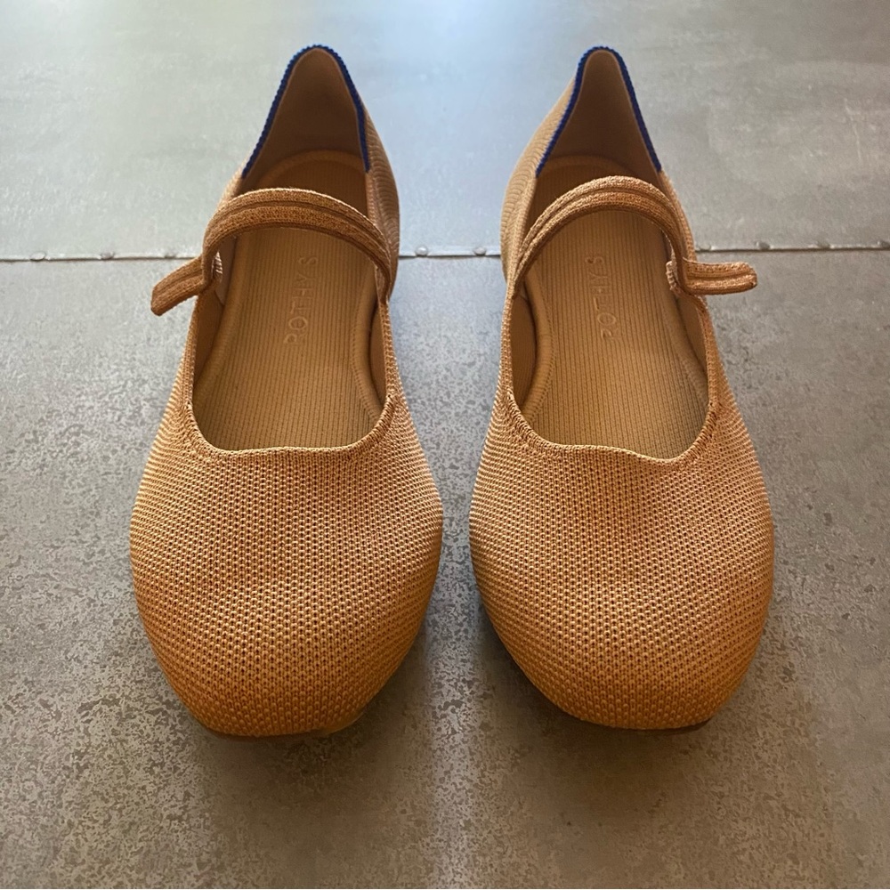Rothy's Tan Mary Jane Flats